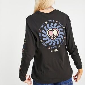 Vans La Paz Long Sleeve Back Print T-shirt In Black Women’s Size XL